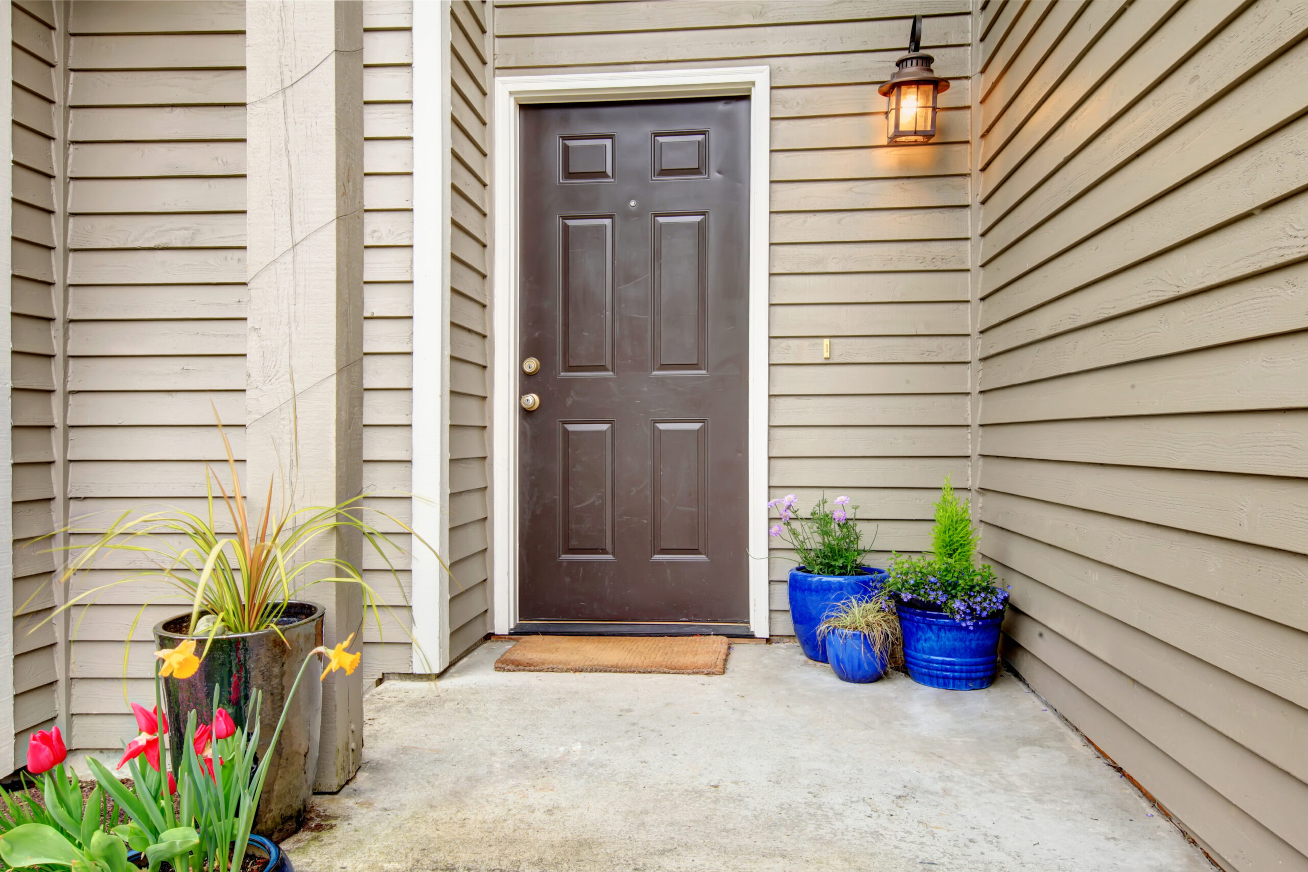 Decorated entrance porch